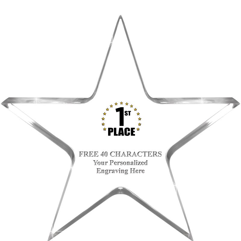 5" CLEAR STAR ACRYLIC 1" THICK