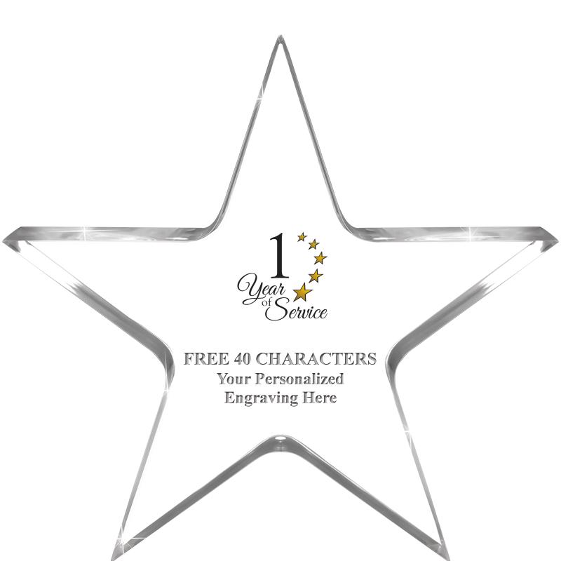 5" CLEAR STAR ACRYLIC 1" THICK