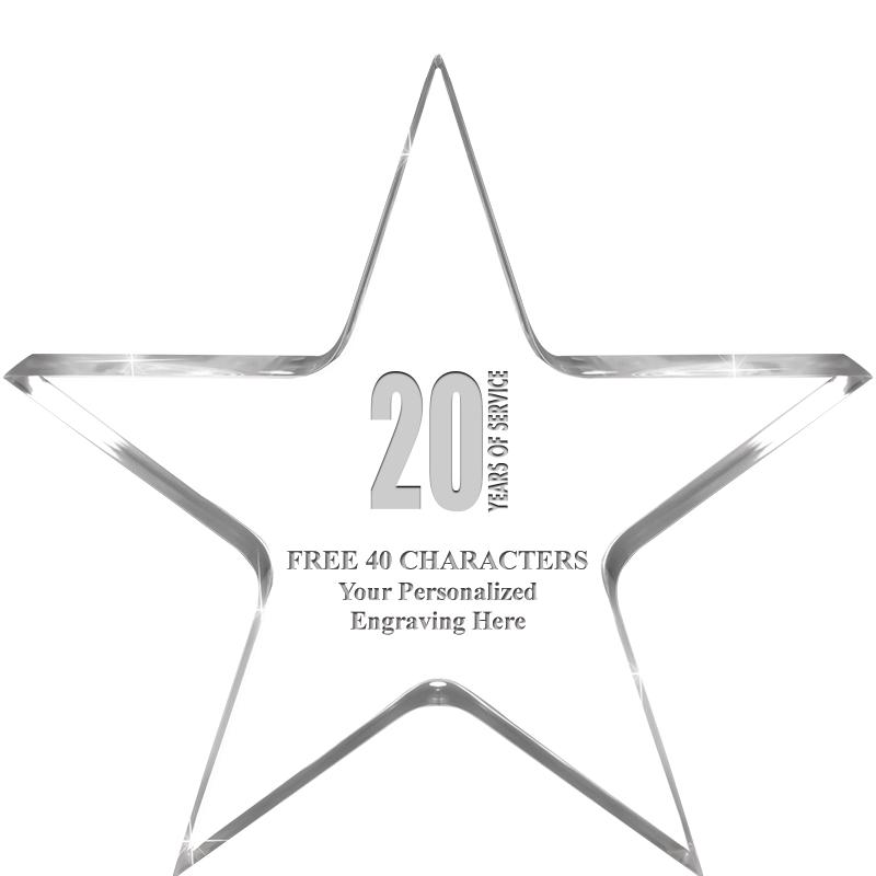 5" CLEAR STAR ACRYLIC 1" THICK