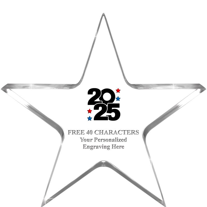 5" CLEAR STAR ACRYLIC 1" THICK