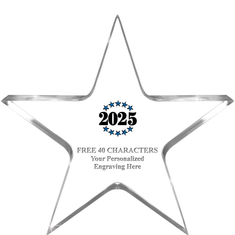 5" CLEAR STAR ACRYLIC 1" THICK