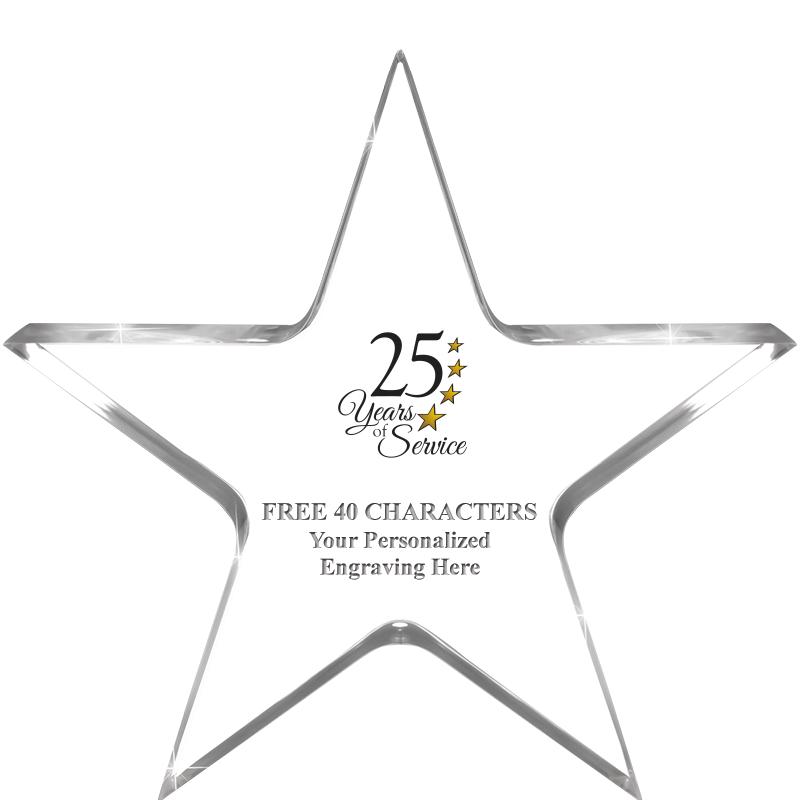 5" CLEAR STAR ACRYLIC 1" THICK