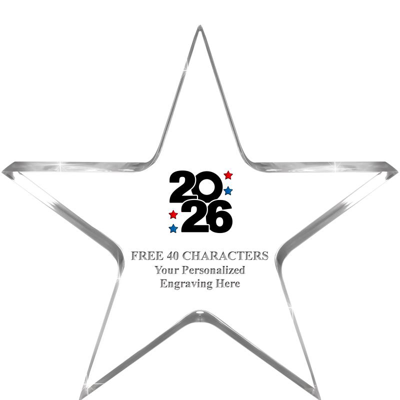 5" CLEAR STAR ACRYLIC 1" THICK