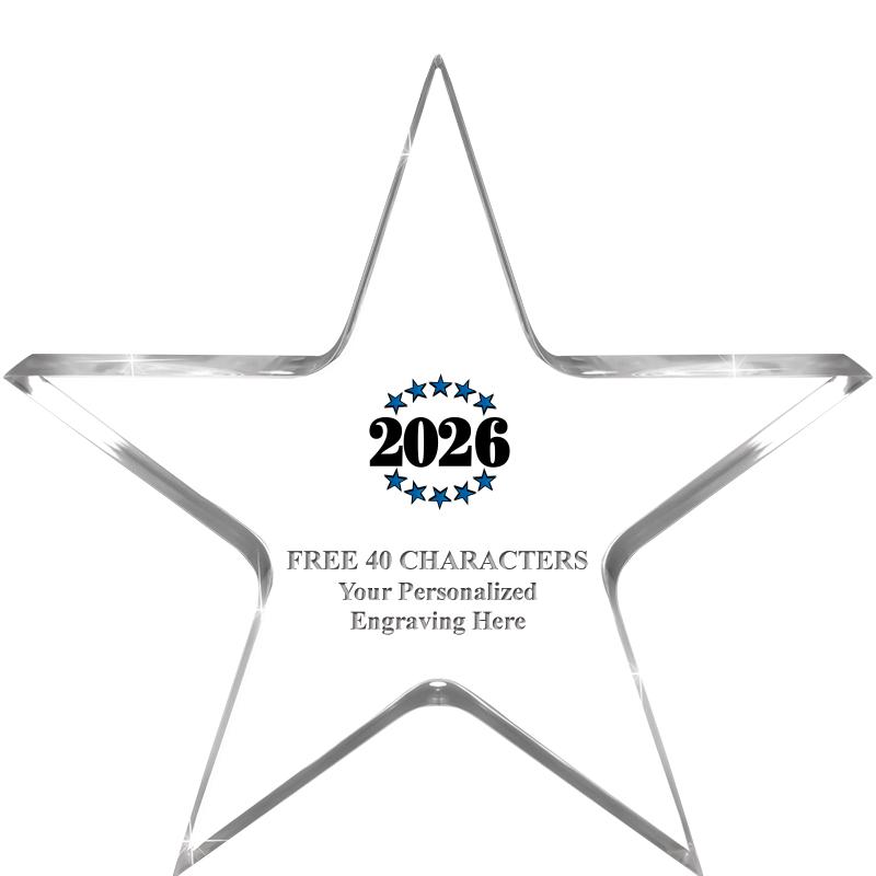 5" CLEAR STAR ACRYLIC 1" THICK