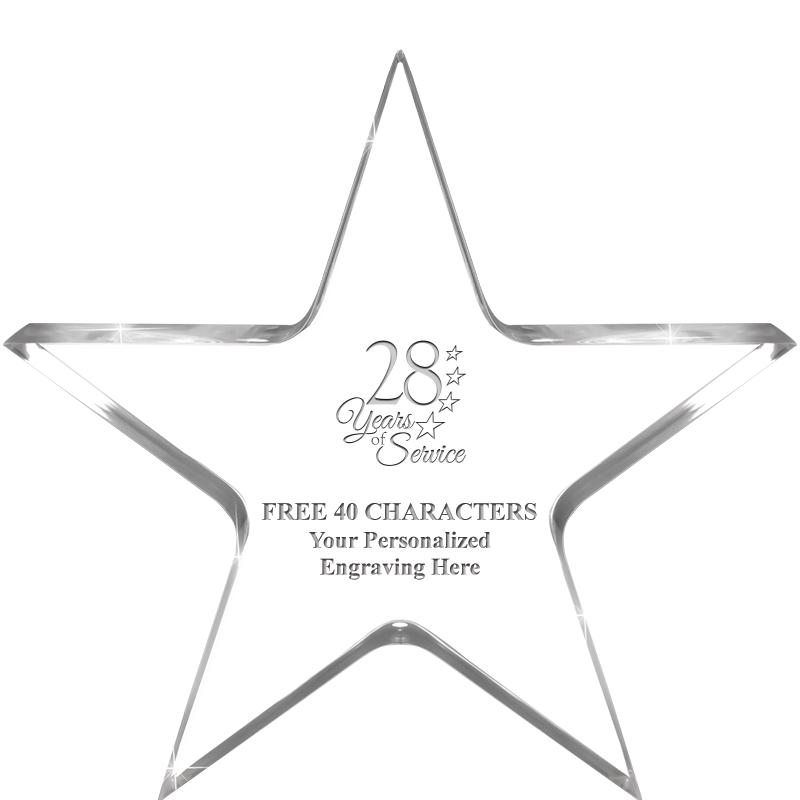 5" CLEAR STAR ACRYLIC 1" THICK