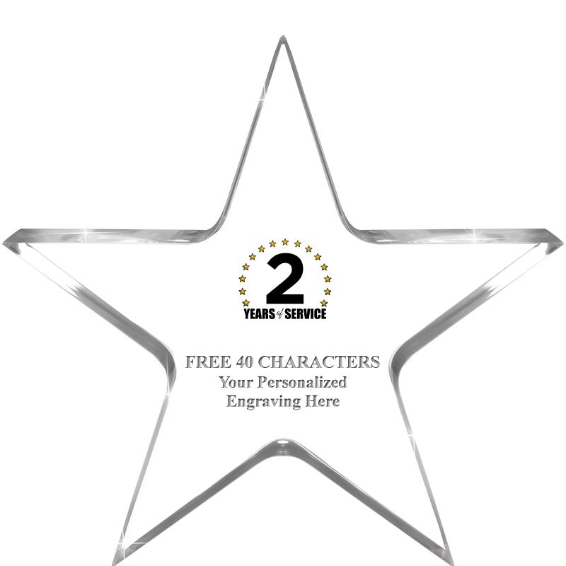 5" CLEAR STAR ACRYLIC 1" THICK