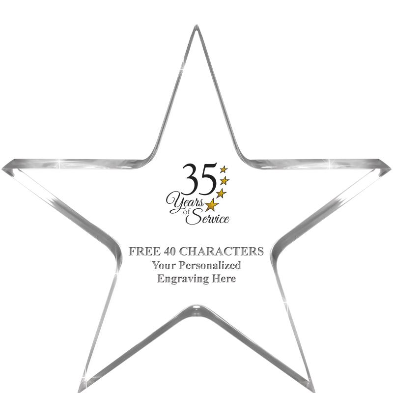 5" CLEAR STAR ACRYLIC 1" THICK