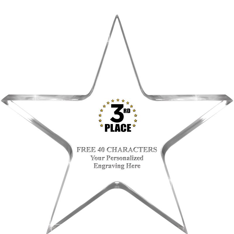 5" CLEAR STAR ACRYLIC 1" THICK