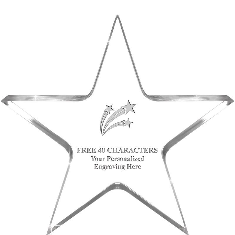 5" CLEAR STAR ACRYLIC 1" THICK