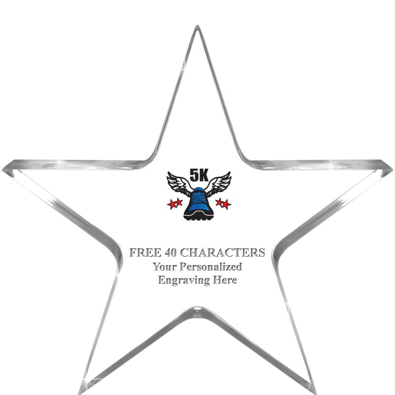 5" CLEAR STAR ACRYLIC 1" THICK