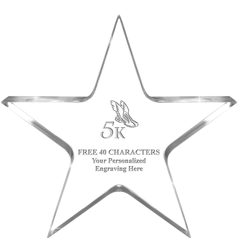 5" CLEAR STAR ACRYLIC 1" THICK