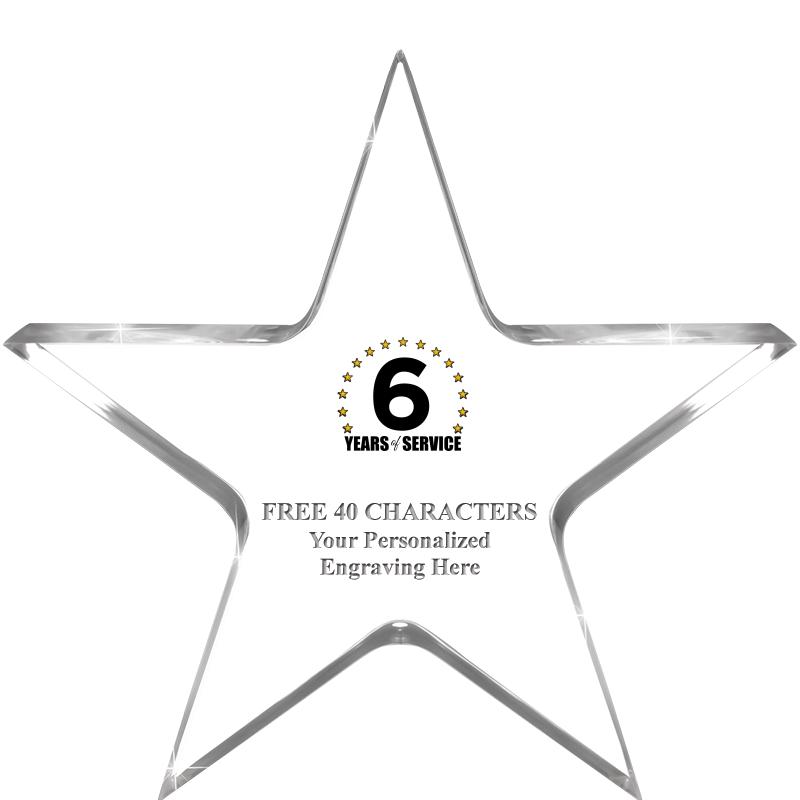 5" CLEAR STAR ACRYLIC 1" THICK