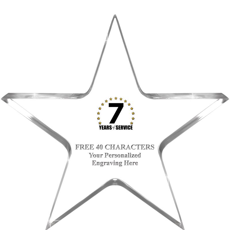 5" CLEAR STAR ACRYLIC 1" THICK