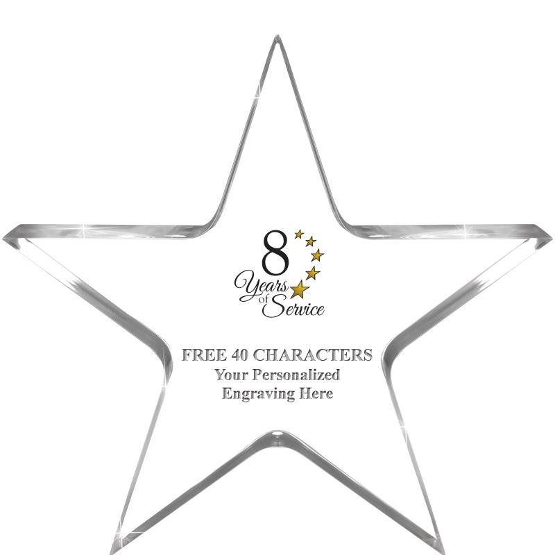 5" CLEAR STAR ACRYLIC 1" THICK