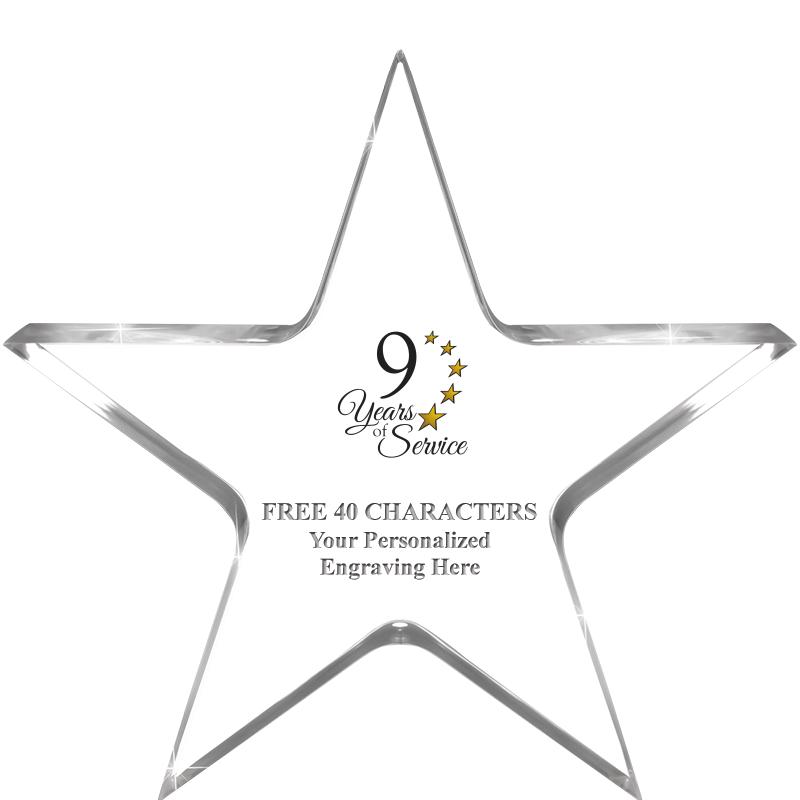 5" CLEAR STAR ACRYLIC 1" THICK