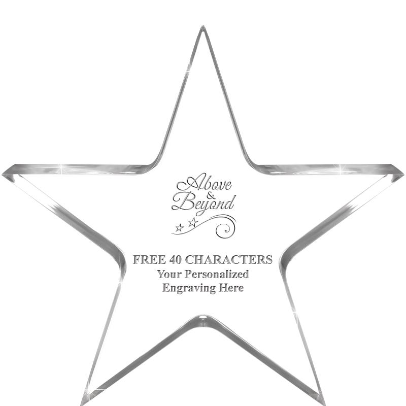 5" CLEAR STAR ACRYLIC 1" THICK