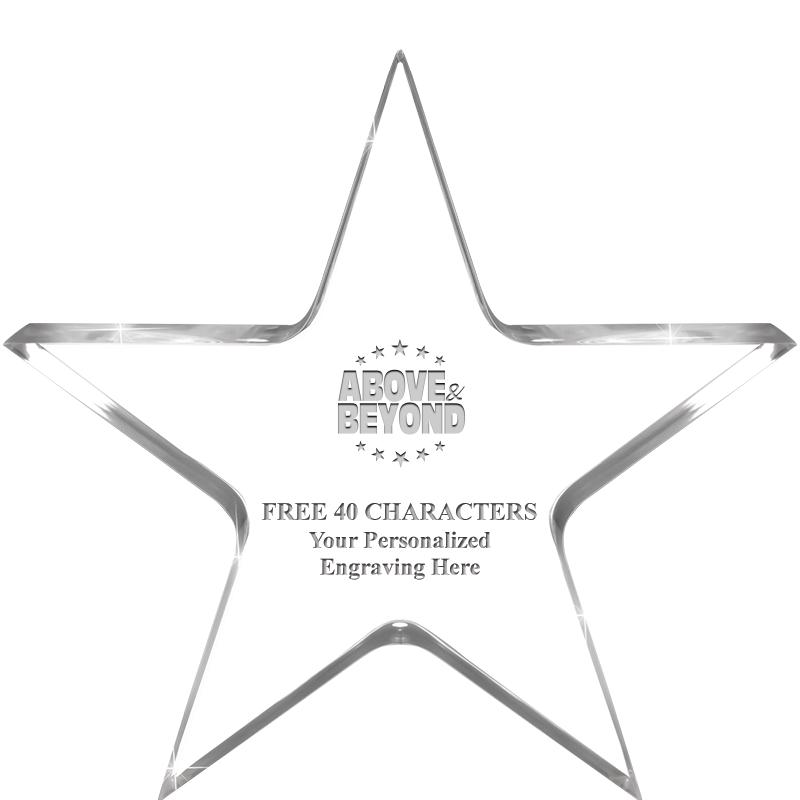 5" CLEAR STAR ACRYLIC 1" THICK