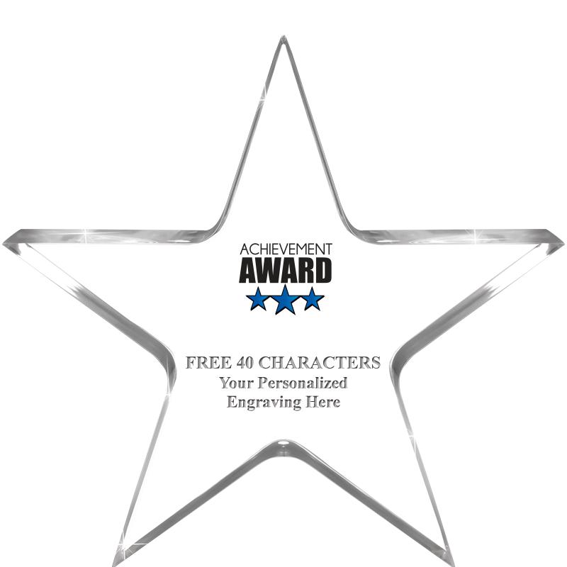 5" CLEAR STAR ACRYLIC 1" THICK