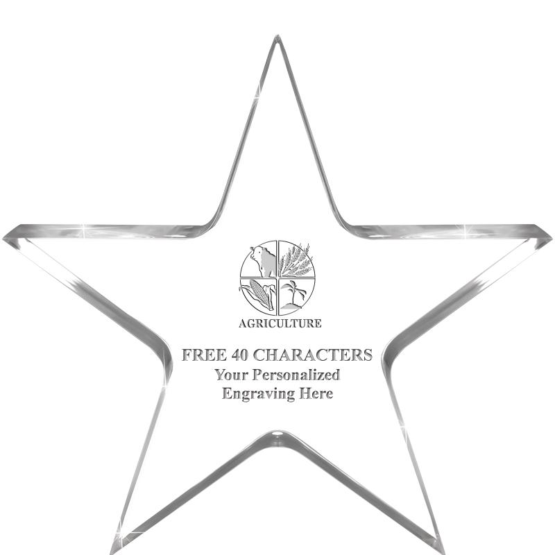 5" CLEAR STAR ACRYLIC 1" THICK