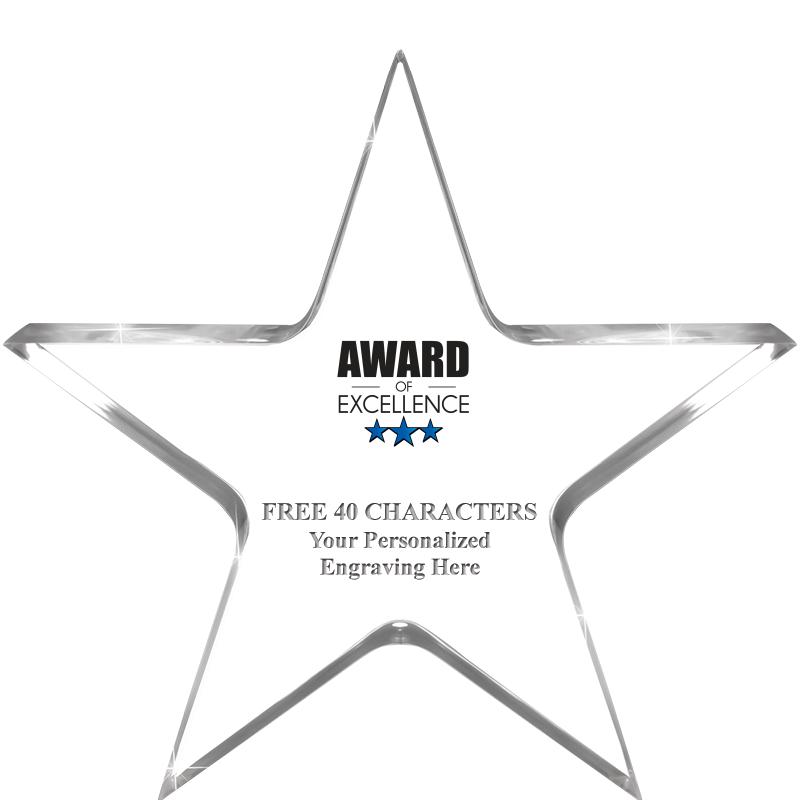 5" CLEAR STAR ACRYLIC 1" THICK