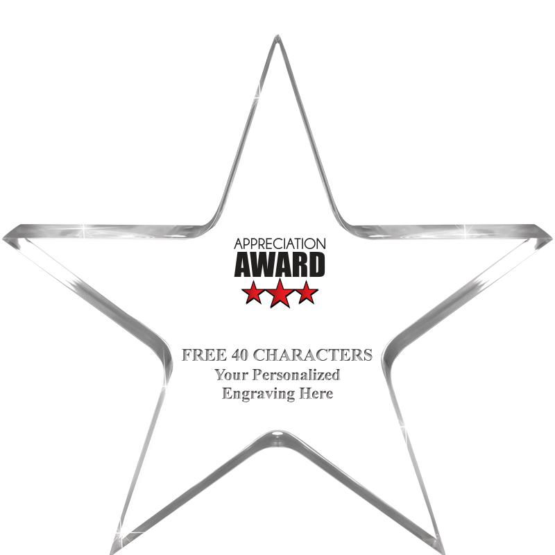 5" CLEAR STAR ACRYLIC 1" THICK