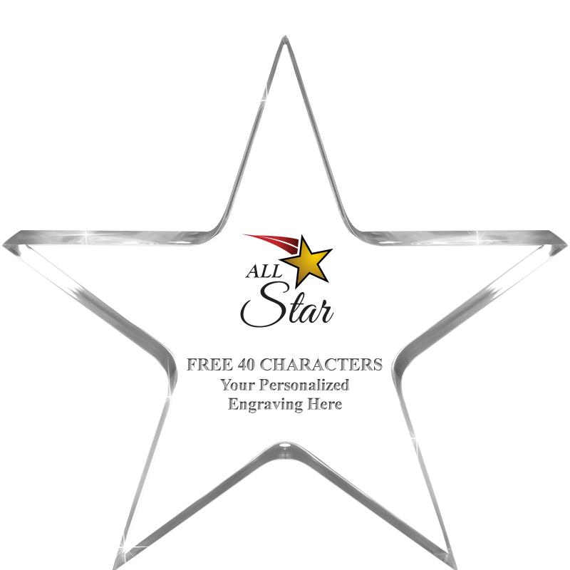 5" CLEAR STAR ACRYLIC 1" THICK