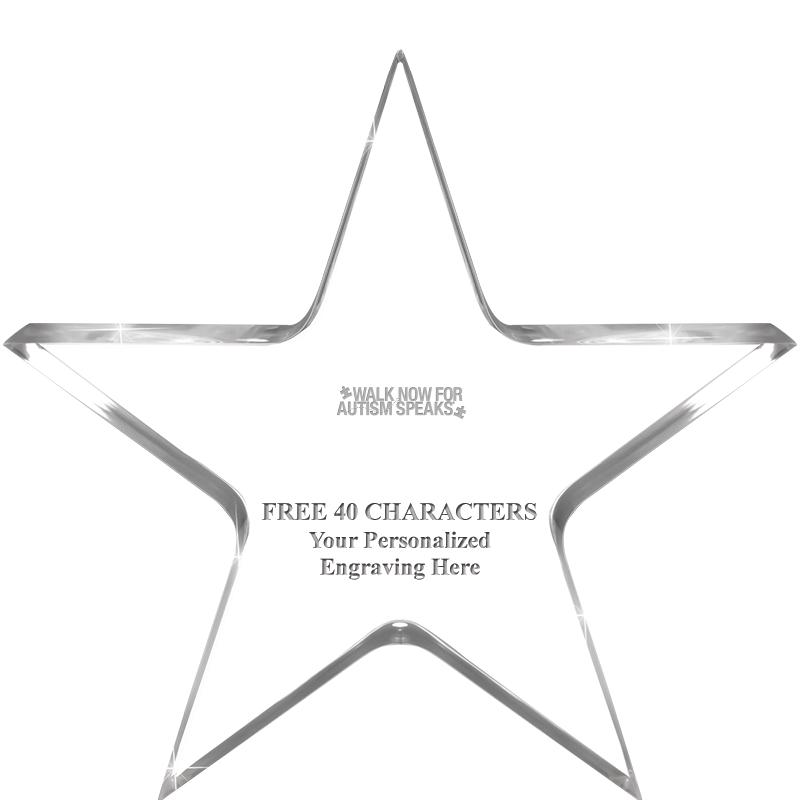 5" CLEAR STAR ACRYLIC 1" THICK