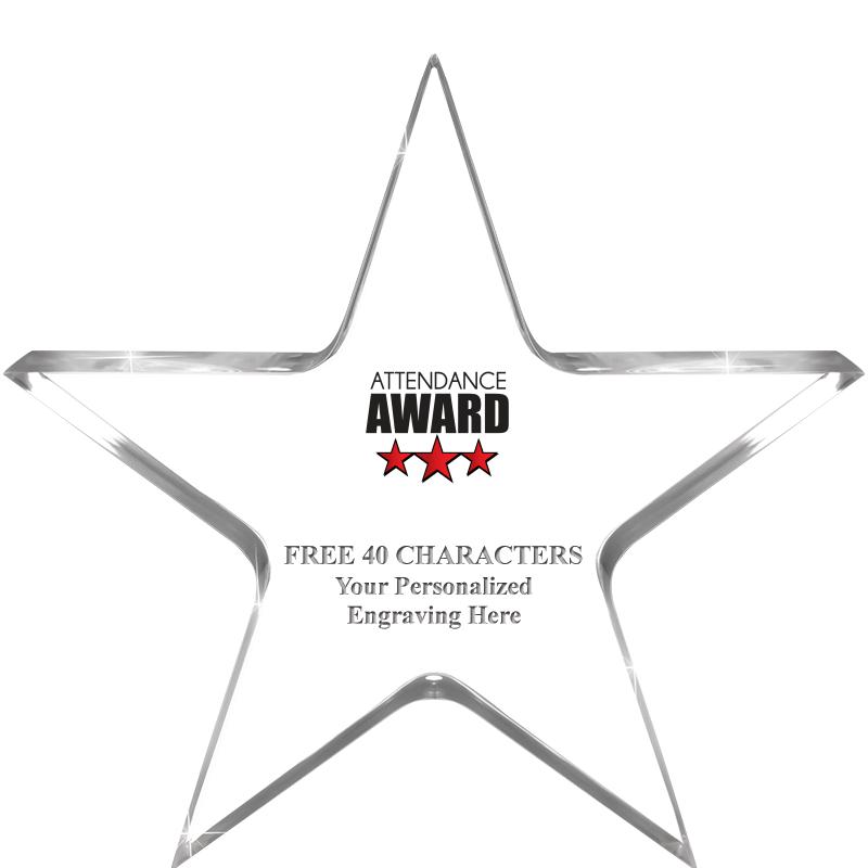 5" CLEAR STAR ACRYLIC 1" THICK