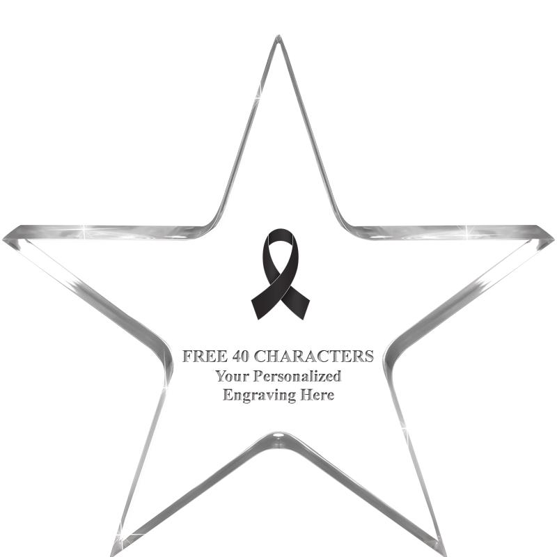 5" CLEAR STAR ACRYLIC 1" THICK