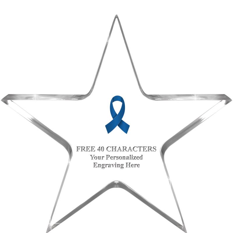 5" CLEAR STAR ACRYLIC 1" THICK