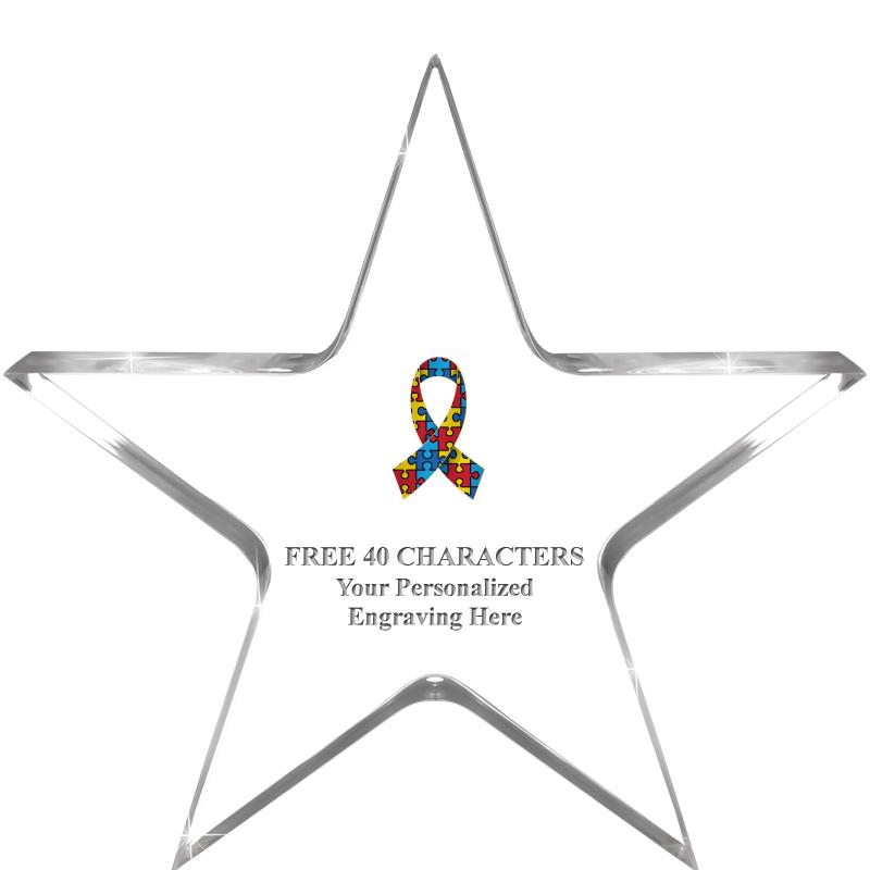 5" CLEAR STAR ACRYLIC 1" THICK
