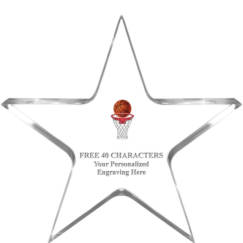 5" CLEAR STAR ACRYLIC 1" THICK