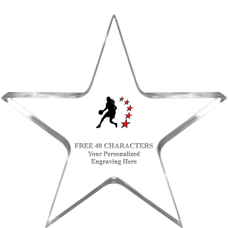 5" CLEAR STAR ACRYLIC 1" THICK