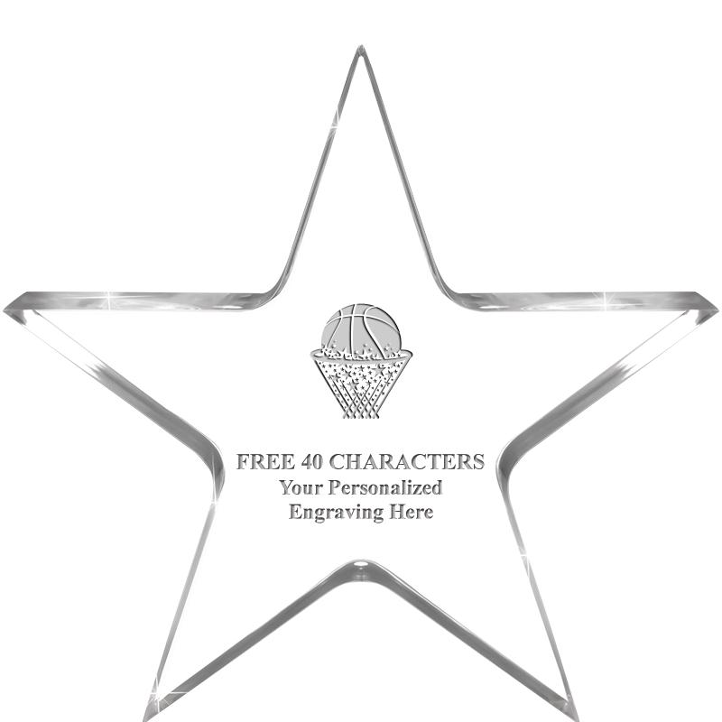 5" CLEAR STAR ACRYLIC 1" THICK