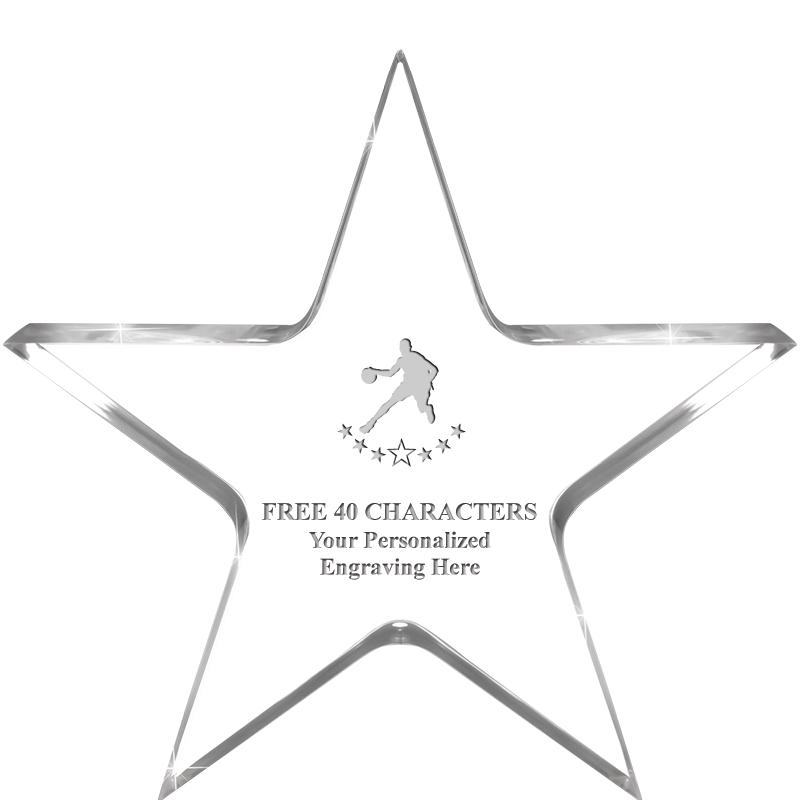 5" CLEAR STAR ACRYLIC 1" THICK