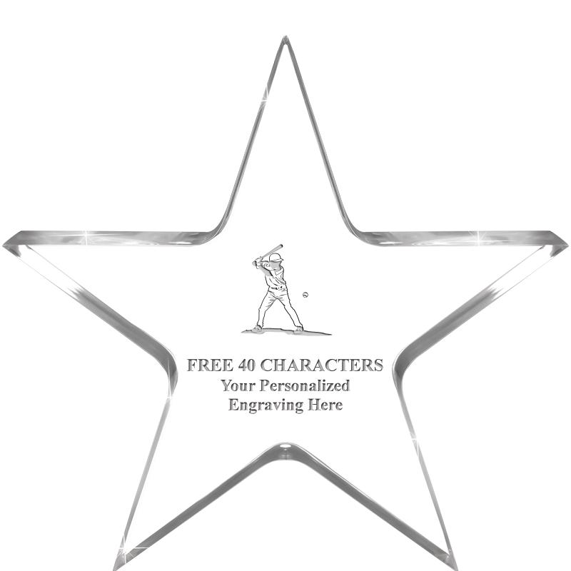 5" CLEAR STAR ACRYLIC 1" THICK