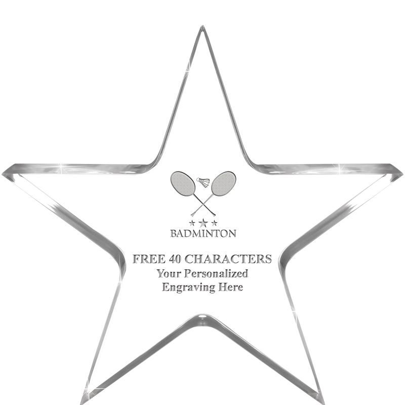 5" CLEAR STAR ACRYLIC 1" THICK