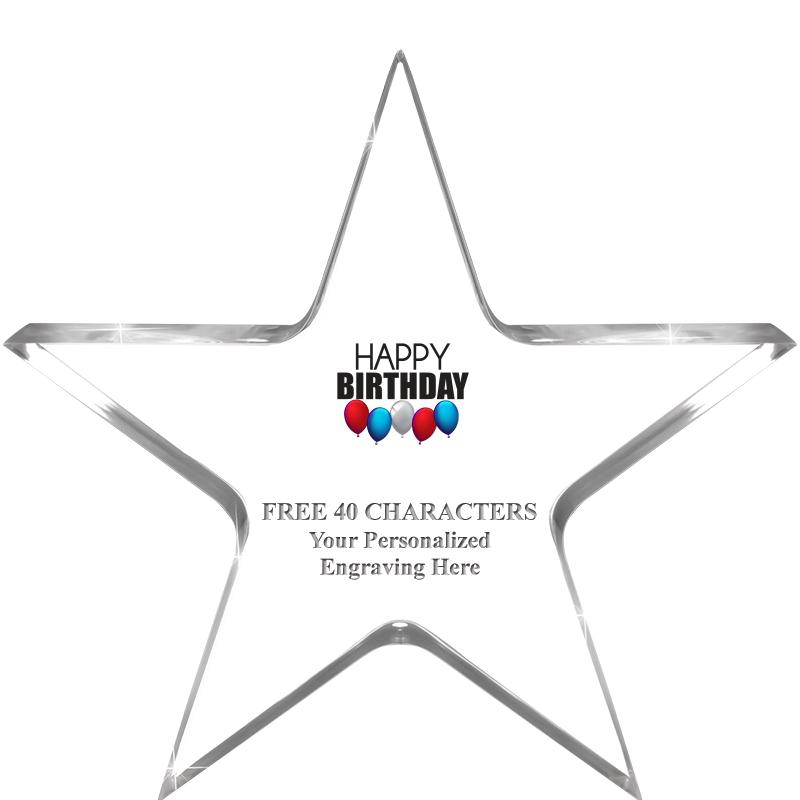 5" CLEAR STAR ACRYLIC 1" THICK