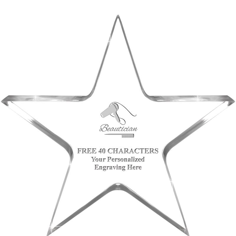 5" CLEAR STAR ACRYLIC 1" THICK