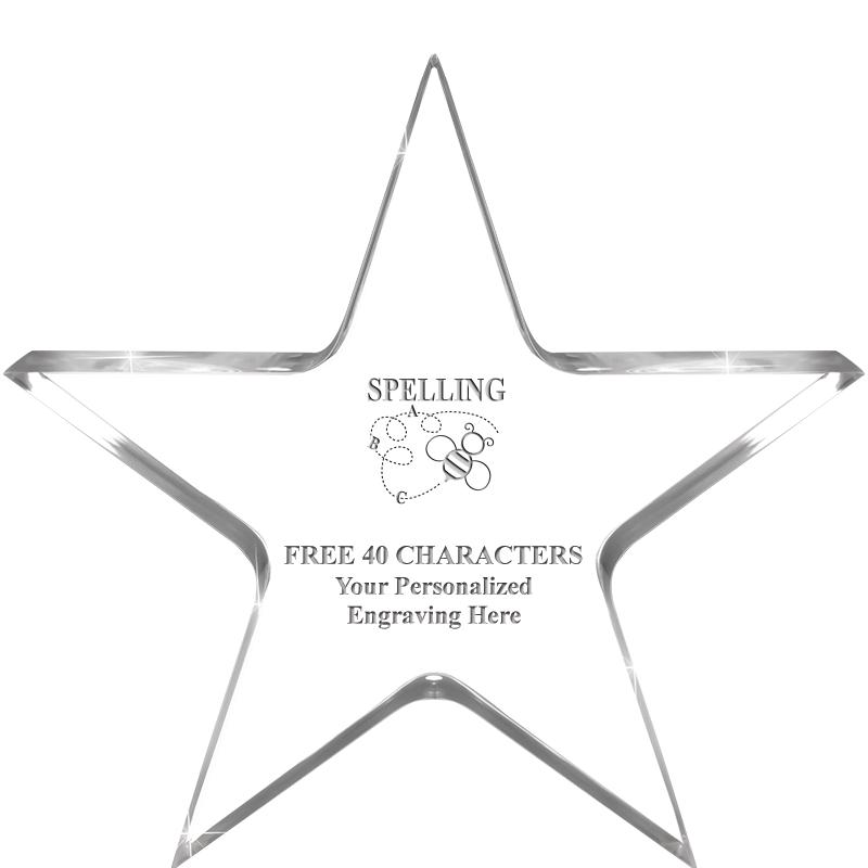 5" CLEAR STAR ACRYLIC 1" THICK