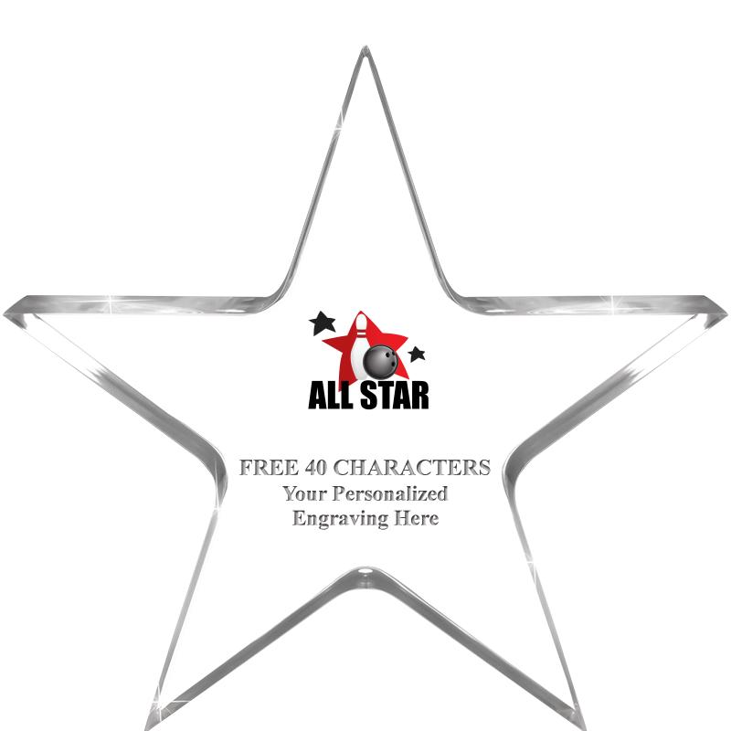 5" CLEAR STAR ACRYLIC 1" THICK