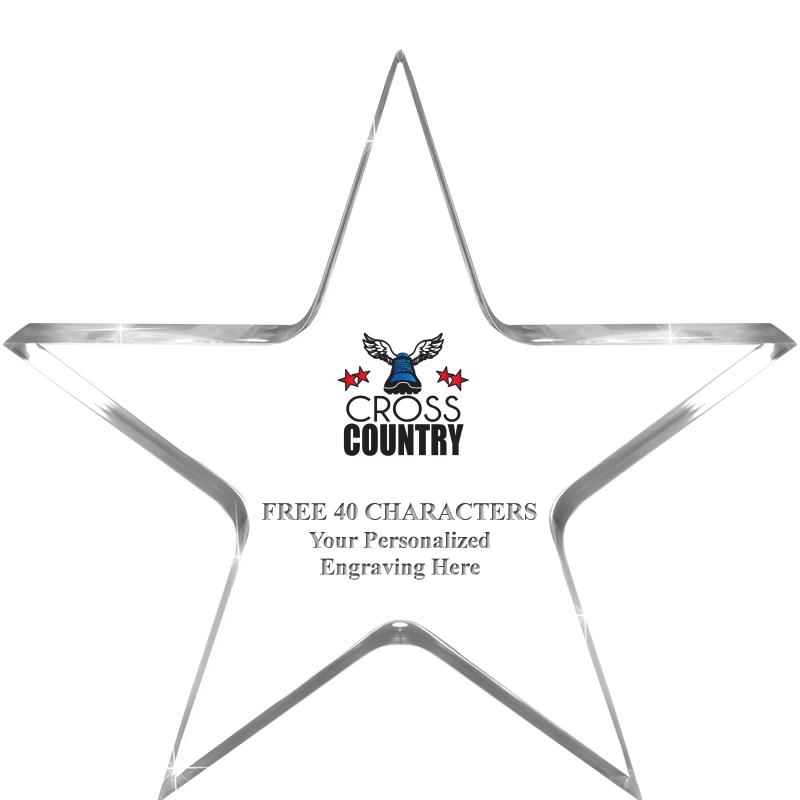 5" CLEAR STAR ACRYLIC 1" THICK