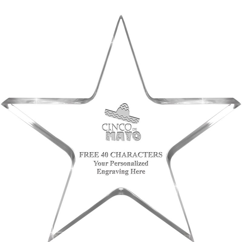 5" CLEAR STAR ACRYLIC 1" THICK