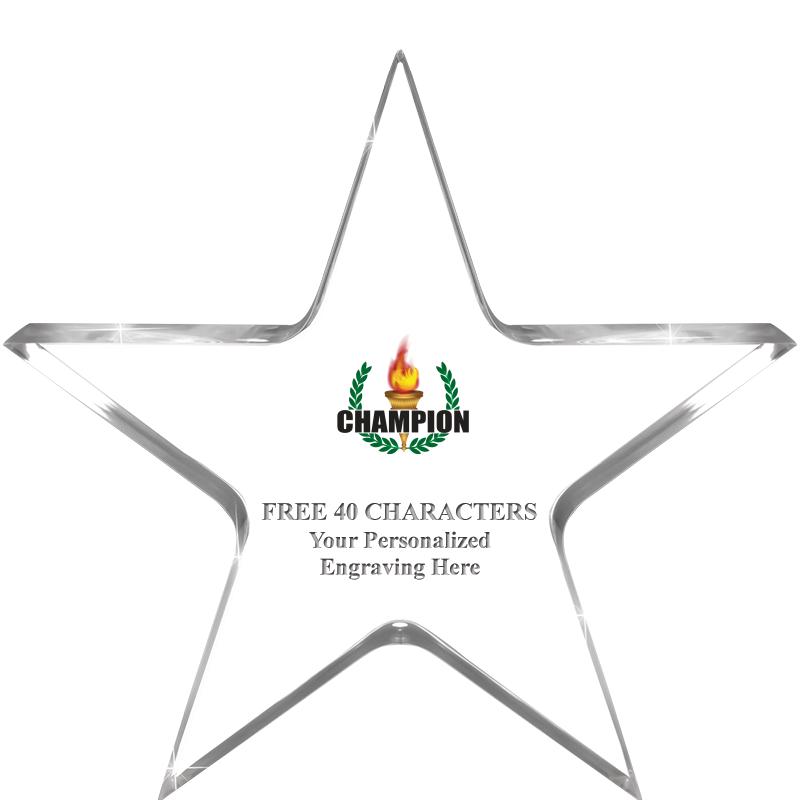 5" CLEAR STAR ACRYLIC 1" THICK