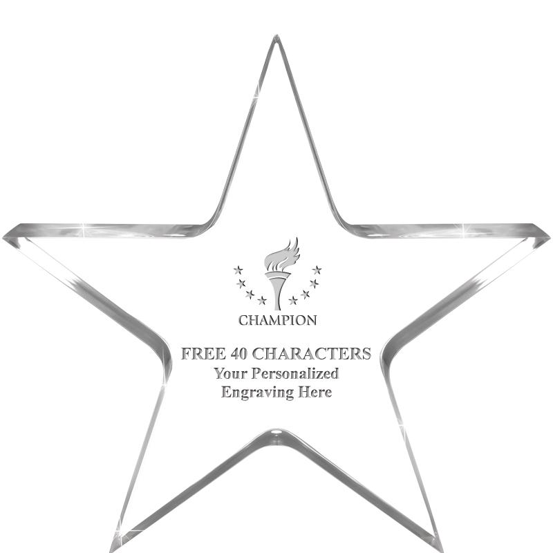 5" CLEAR STAR ACRYLIC 1" THICK