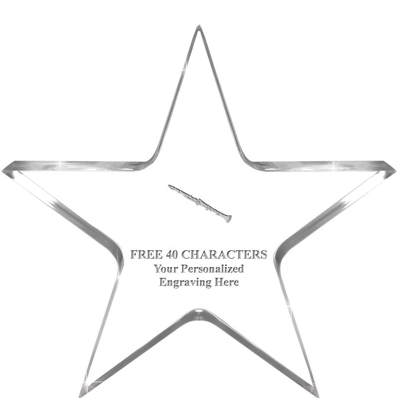 5" CLEAR STAR ACRYLIC 1" THICK