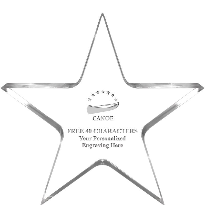 5" CLEAR STAR ACRYLIC 1" THICK