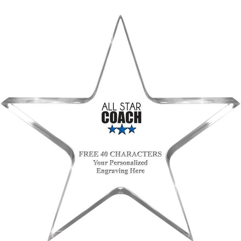 5" CLEAR STAR ACRYLIC 1" THICK