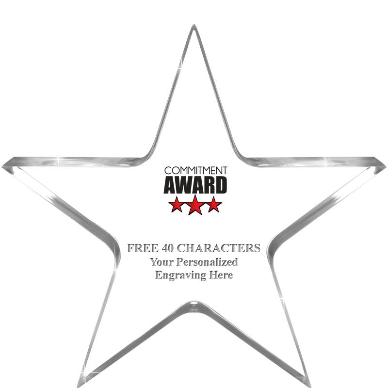 5" CLEAR STAR ACRYLIC 1" THICK