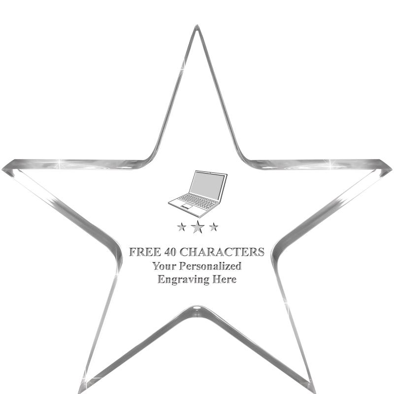 5" CLEAR STAR ACRYLIC 1" THICK